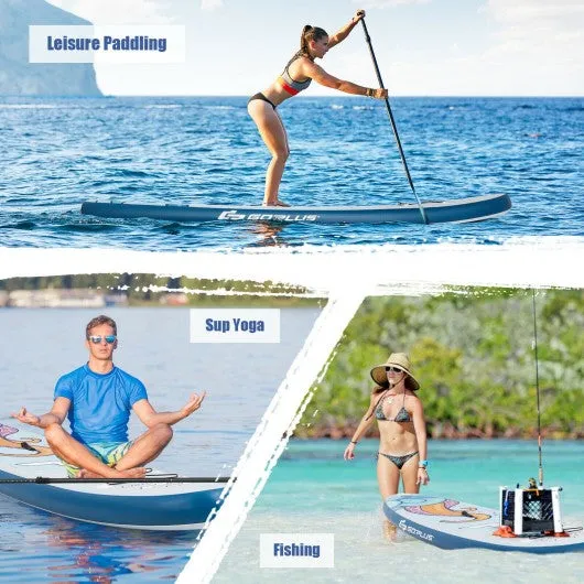 10.5 ft Inflatable Stand Up Paddle Board Surfboard with Aluminum Paddle Pump-10.5 ft