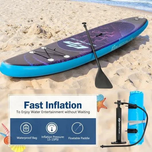 11' Inflatable Stand Up Paddle Board Surfboard with Bag Aluminum Paddle Pump-L