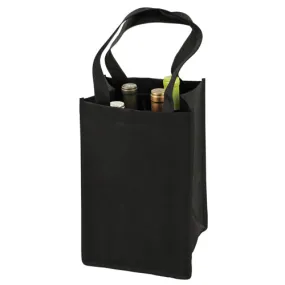 4 Bottle Non Woven Tote In Black by True