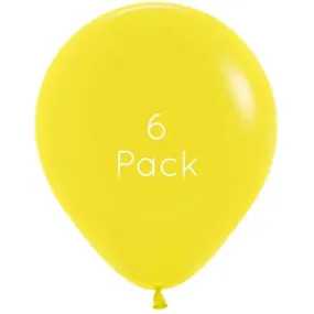 45cm Yellow Giant Balloons - 6 Pkt