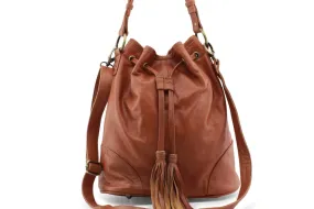 ALINE LEATHER HANDBAG IN MOCCA