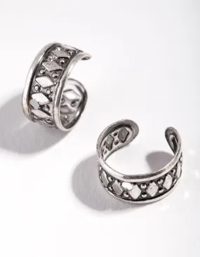 Antique Silver Textured Ear Cuff Pack