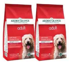 Arden Grange 2 Bag Deal (2 x 12kg) Adult Dog Food Fresh Chicken & Rice