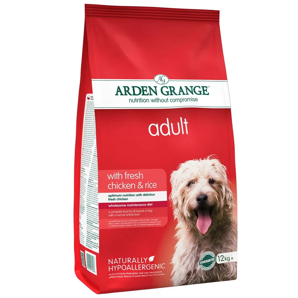 Arden Grange 2 Bag Deal (2 x 12kg) Adult Dog Food Fresh Chicken & Rice