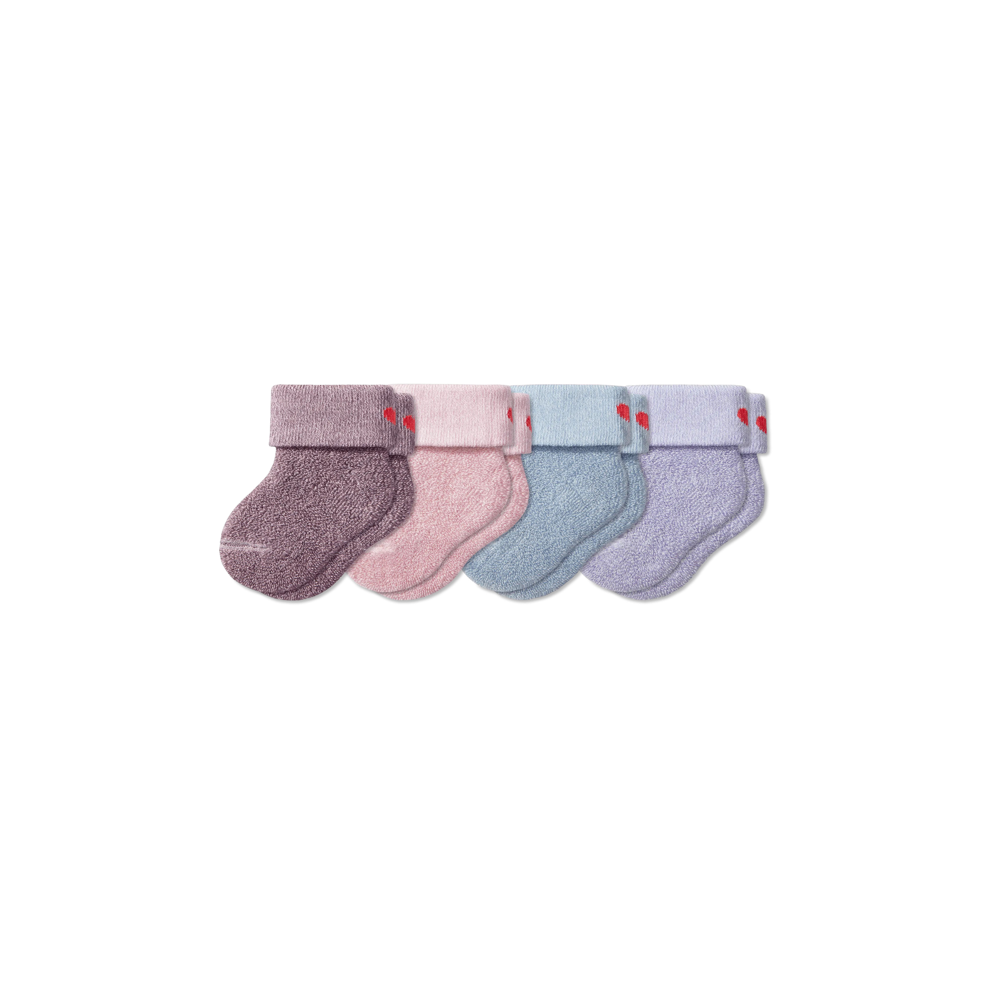 Baby Valentine's Day Reverse Terry Sock 4-Pack