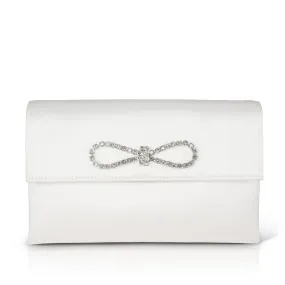 Badgley Mischka Women's Alicia Satin Envelope Clutch in Ivory