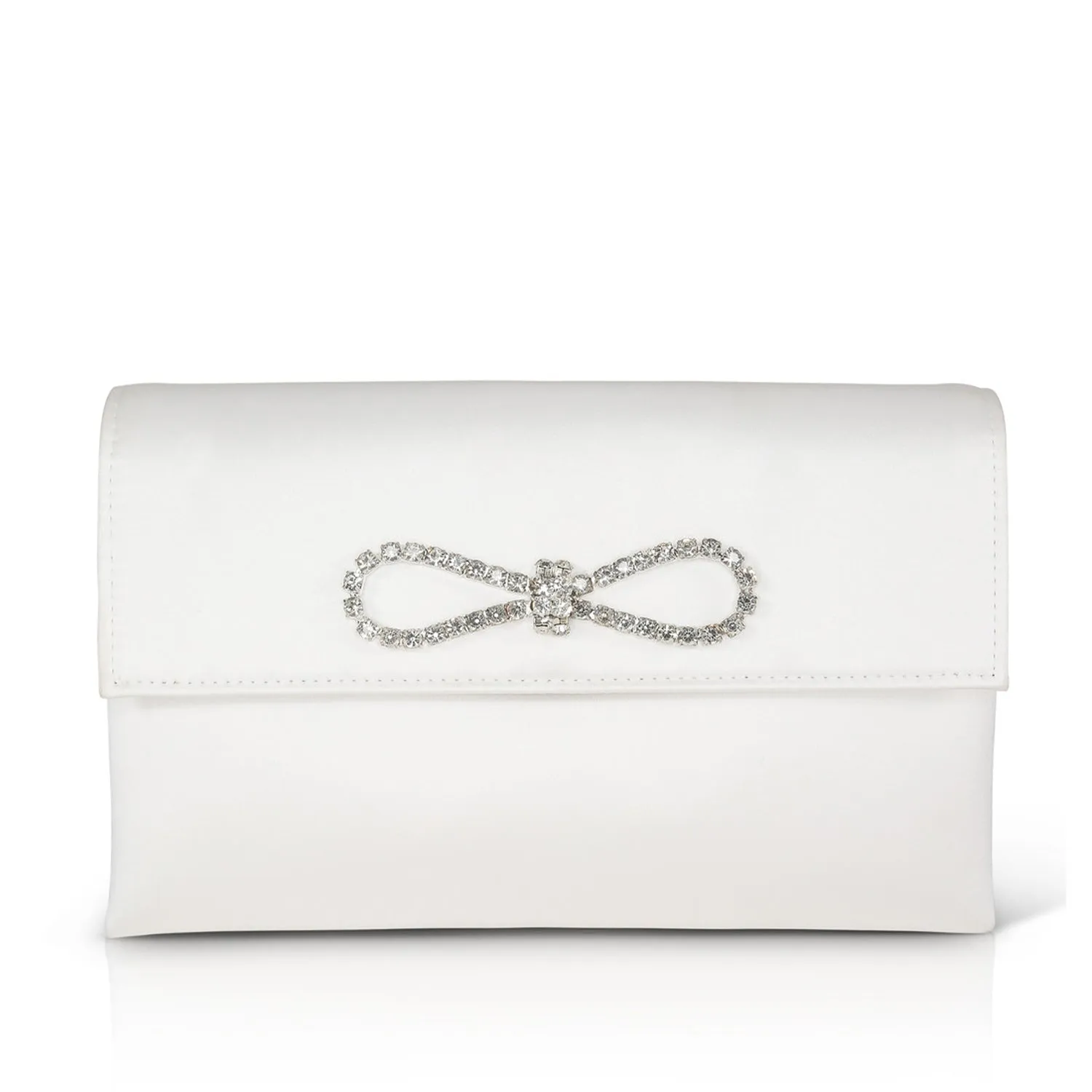 Badgley Mischka Women's Alicia Satin Envelope Clutch in Ivory