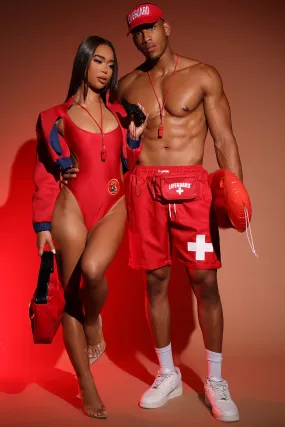 Bae Watching Lifeguard 4 Piece Costume Set - Red