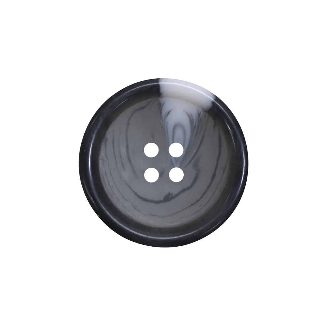 Beautiful Button - 28mm (1⅛"), 4 Hole, Black - 2 count