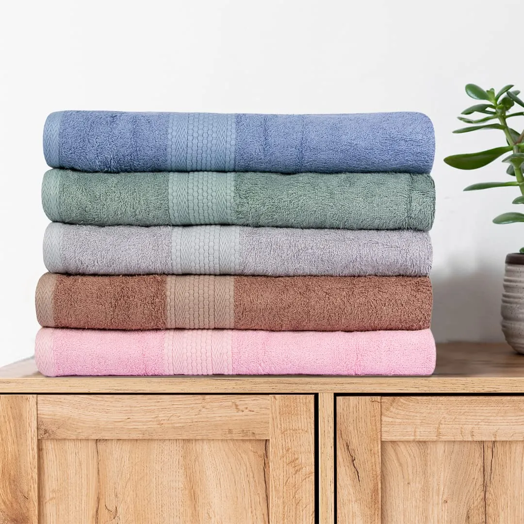 BePlush Bamboo Towels for Bath | Ultra Soft, Highly Absorbent, Quick Dry, Anti Bacterial Bamboo Bath Towel for Men & Women || 450 GSM, 27 x 55 Inches (2, Rust & Grey)