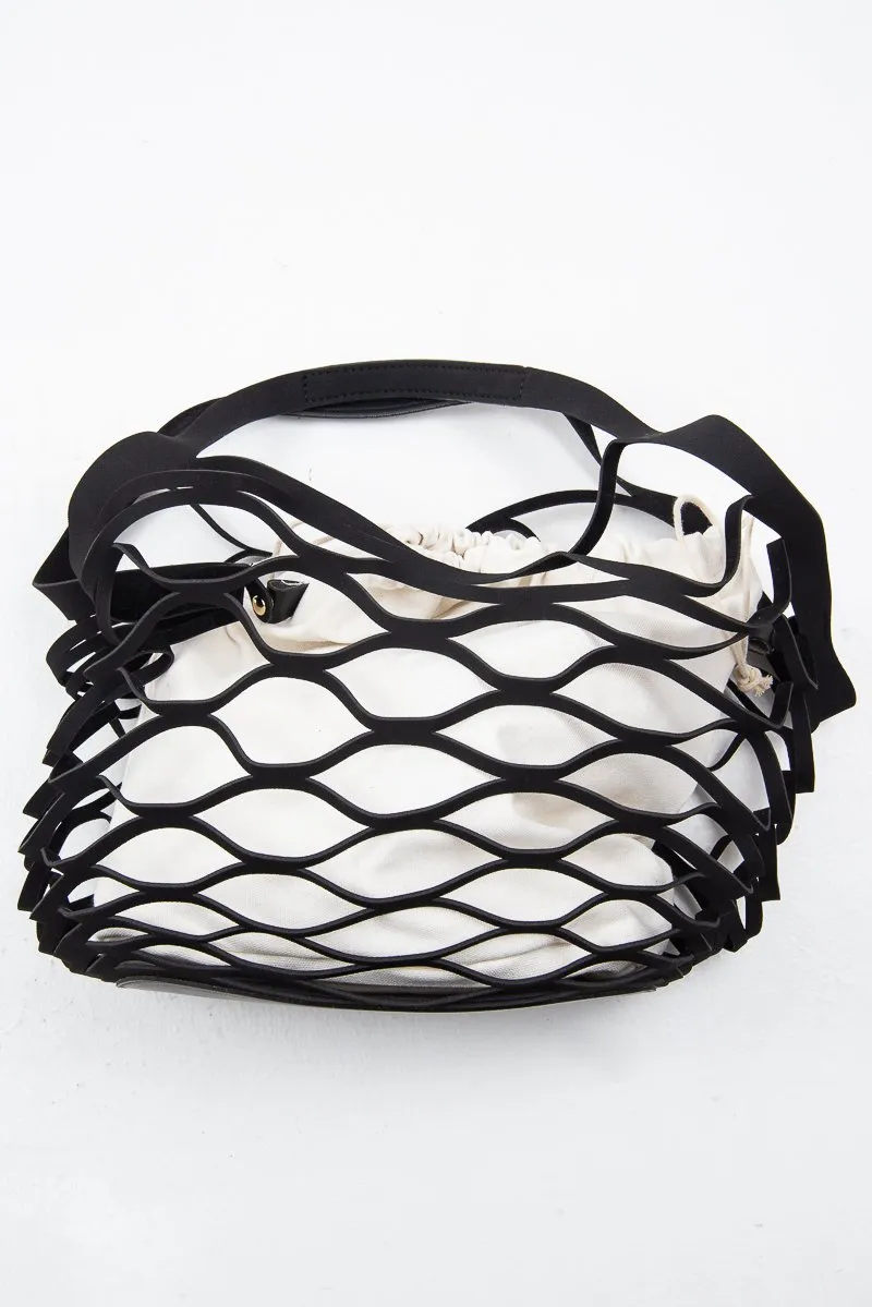 Black Caged Foldable Insert Handbag - Jania