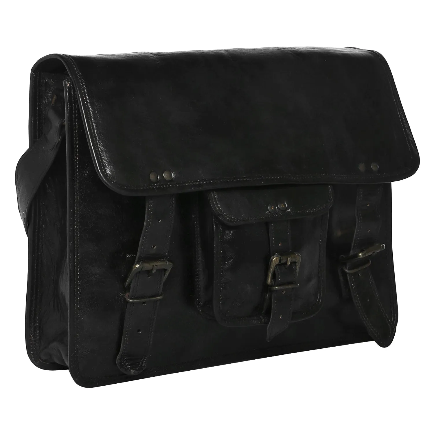 Black Leather Briefcase 15"