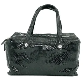 Black Python Bowler Bag