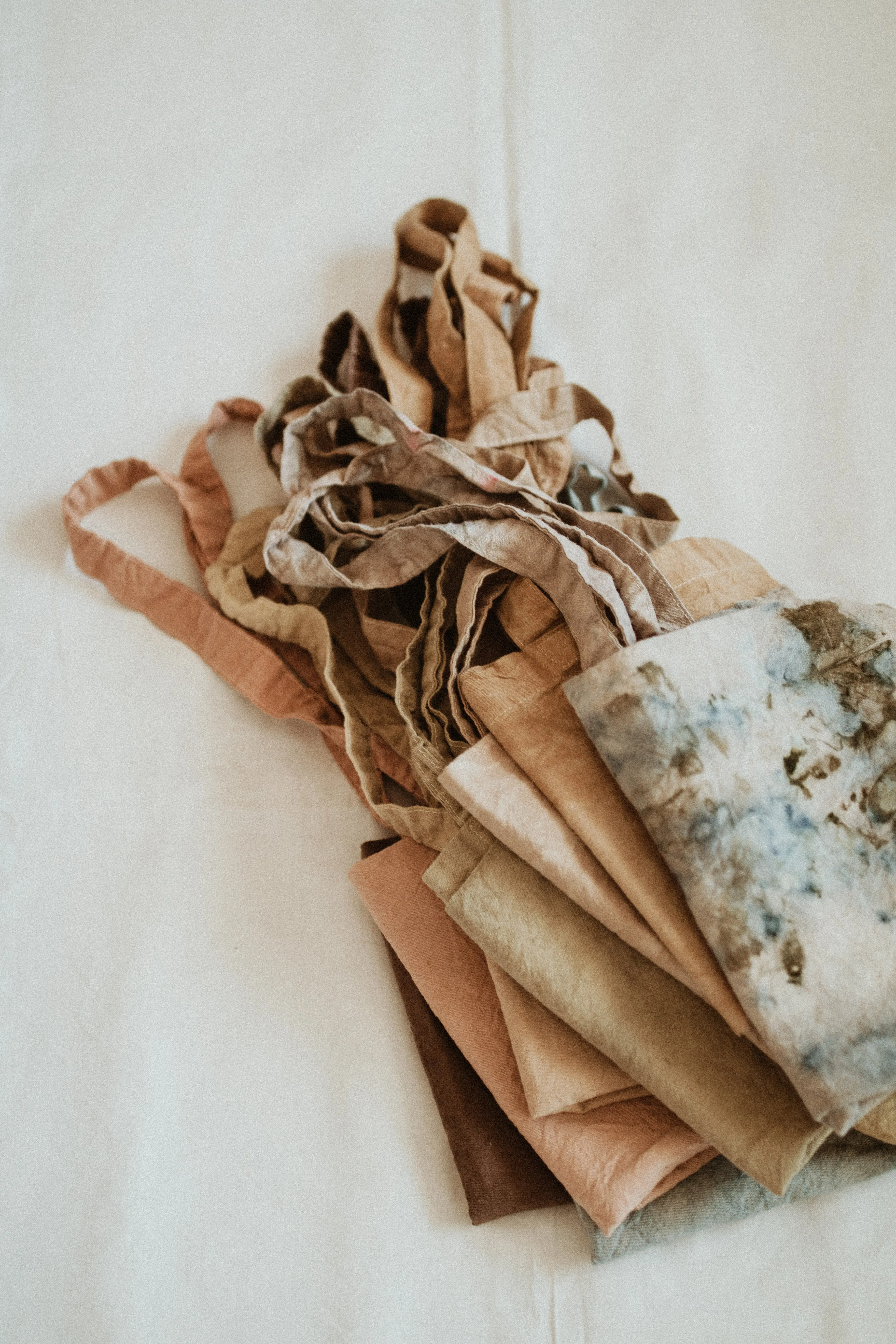 Botanically Dyed Cotton Canvas Tote Bag - Neutral tones