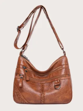 Braided Embossed Crossbody Bag