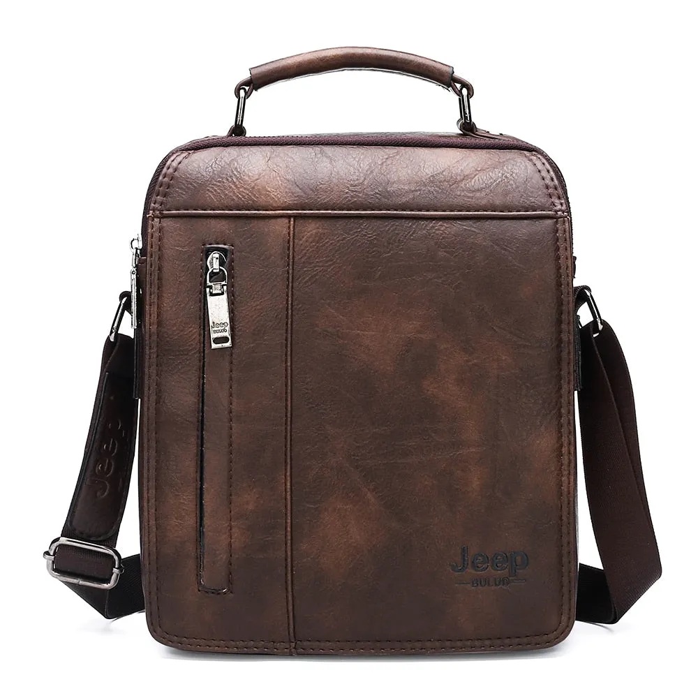 Brand Men's Messenger Shoulder Bag High Quality Fashion Split Leather Crossbody Man Bags Big Capacity For 9.7 In iPad