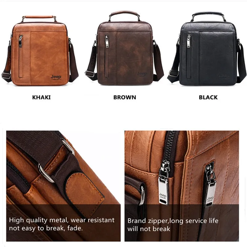 Brand Men's Messenger Shoulder Bag High Quality Fashion Split Leather Crossbody Man Bags Big Capacity For 9.7 In iPad