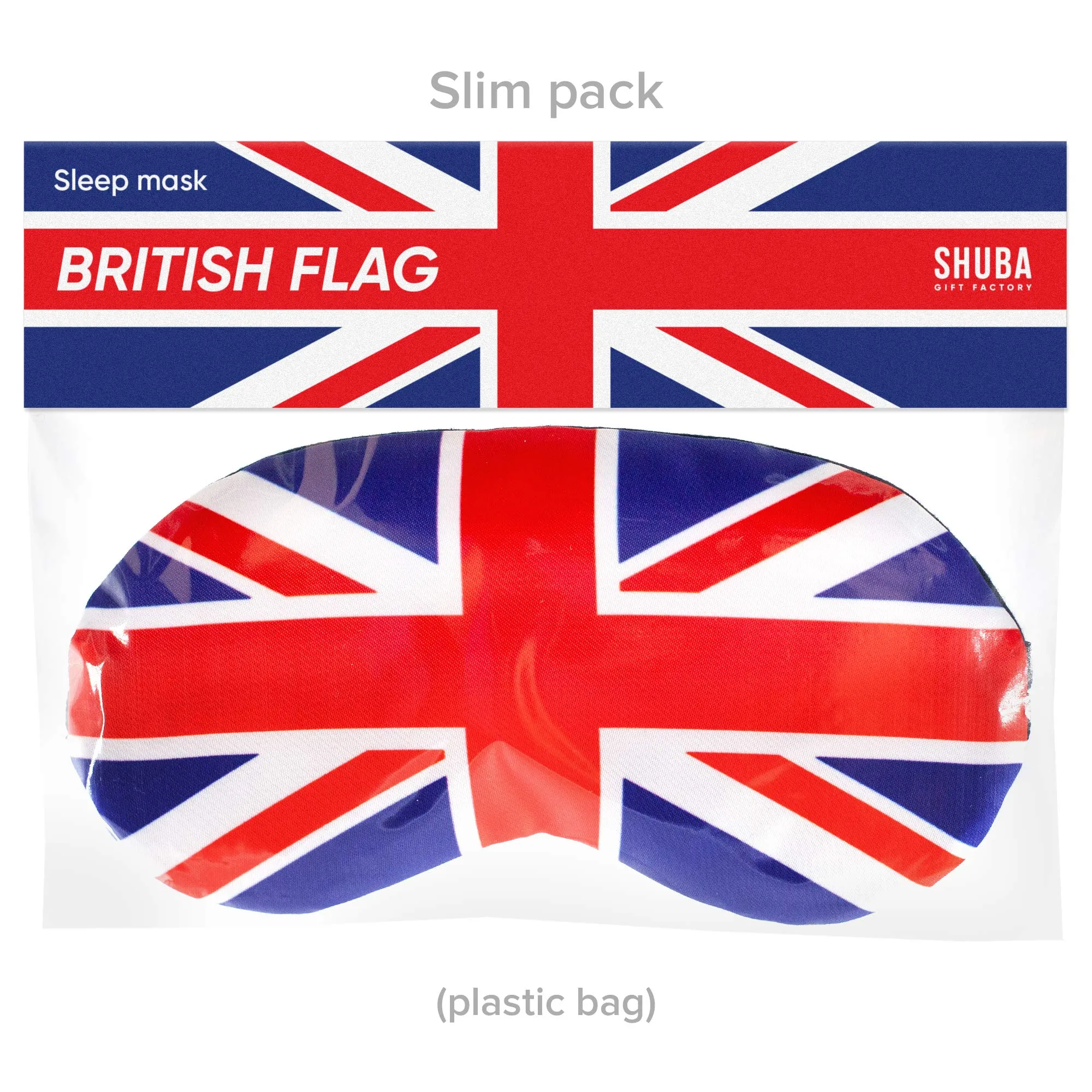 British Flag Sleep Mask GB Flag Great Britain England for Women Men - 100% Soft Cotton - Night mask Eye Sleeping Cover Blindfold Travel Mask (Britain, Plastic Pack)