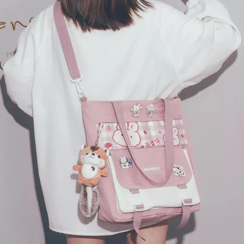 Canvas Bunny Print Bag