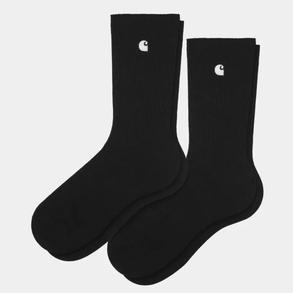 Carhartt WIP Madison Crew Socks 2 Pack Black - White