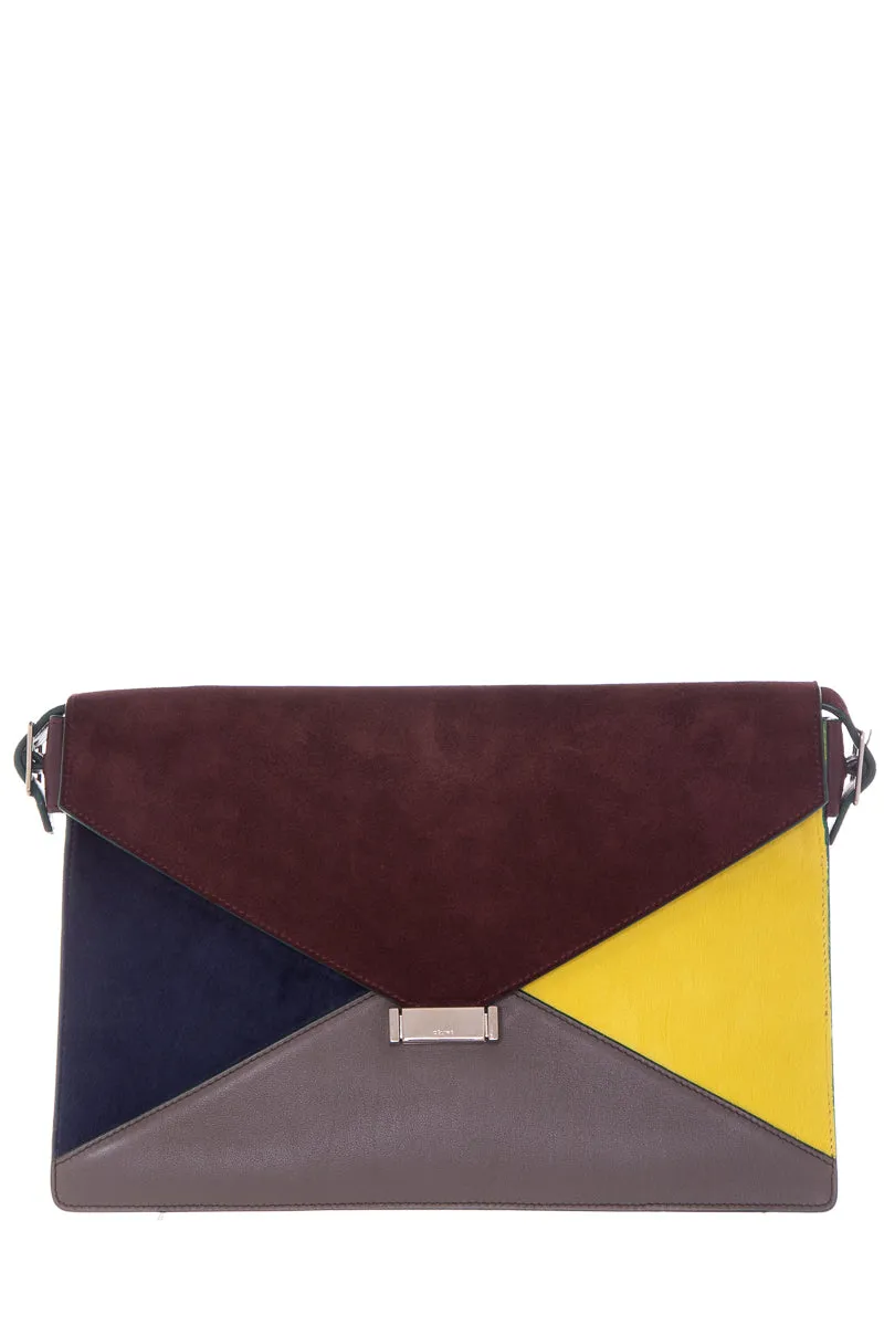 Celine Multicolor Diamond Suede & Pony Hair Shoulder Bag