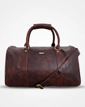 CHARLES- THE CRUSHED BROWN LEATHER CABIN BAG - CARRY-ON LUGGAGE