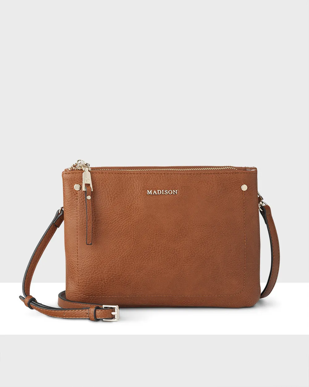 Charlotte Double Zip Crossbody Bag   Graphic Bag Strap