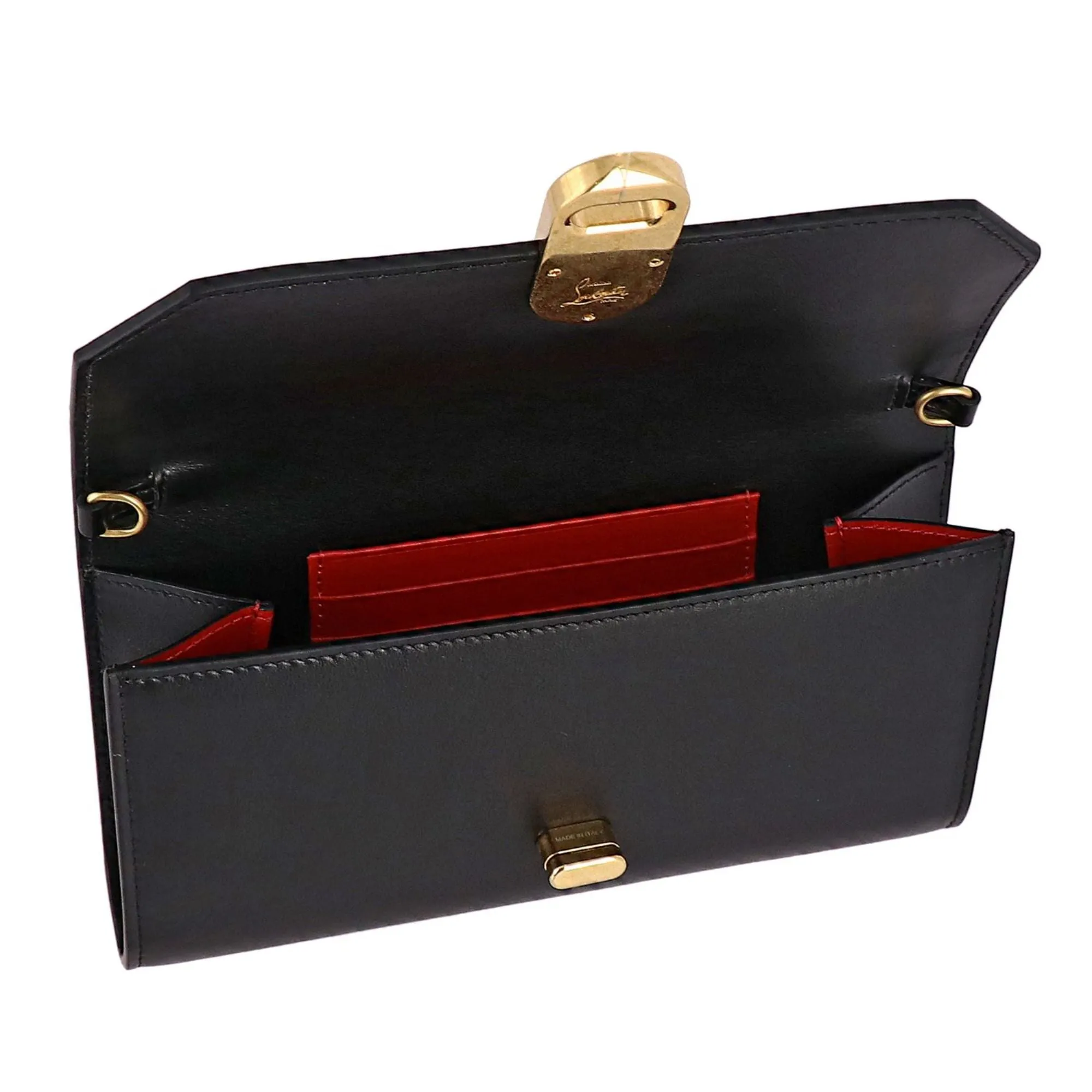 Christian Louboutin Elisa Black Paris Convertible Shoulder Belt Bag