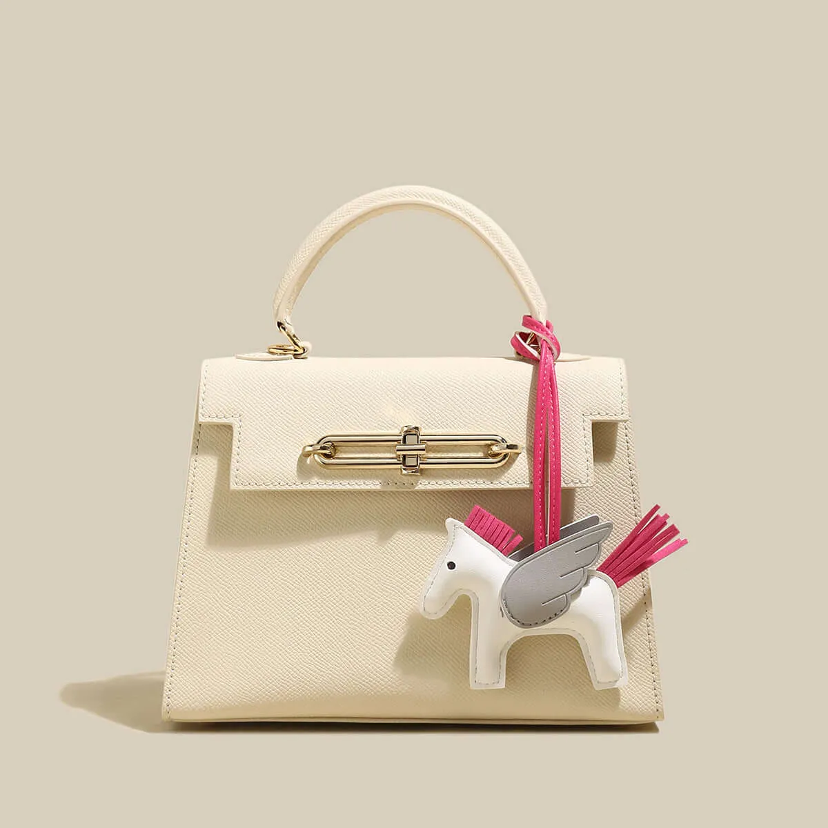 Classic Handbag with a Unicorn Bag Charm