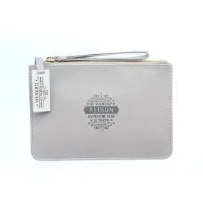 Clutch Bag With Handle & Embossed Text "Alison"