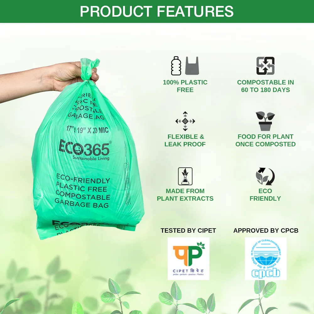 Compostable Garbage Bag 19"x21" - Medium Size Pack of 2 (30 pcs in 1 Bundle)