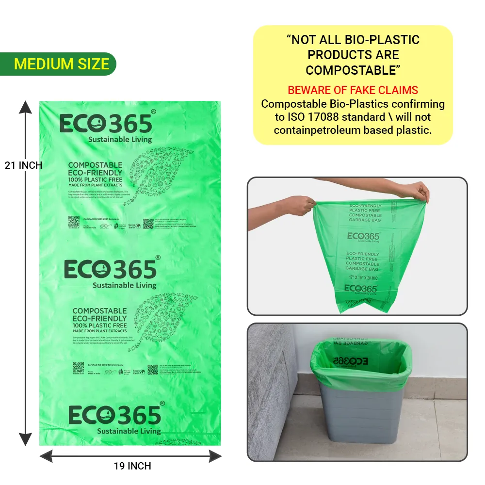 Compostable Garbage Bag 19"x21" - Medium Size Pack of 2 (30 pcs in 1 Bundle)