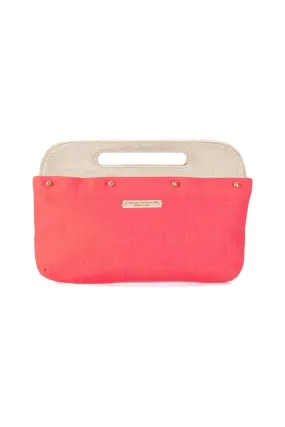 Coral Linen Clutch Cover