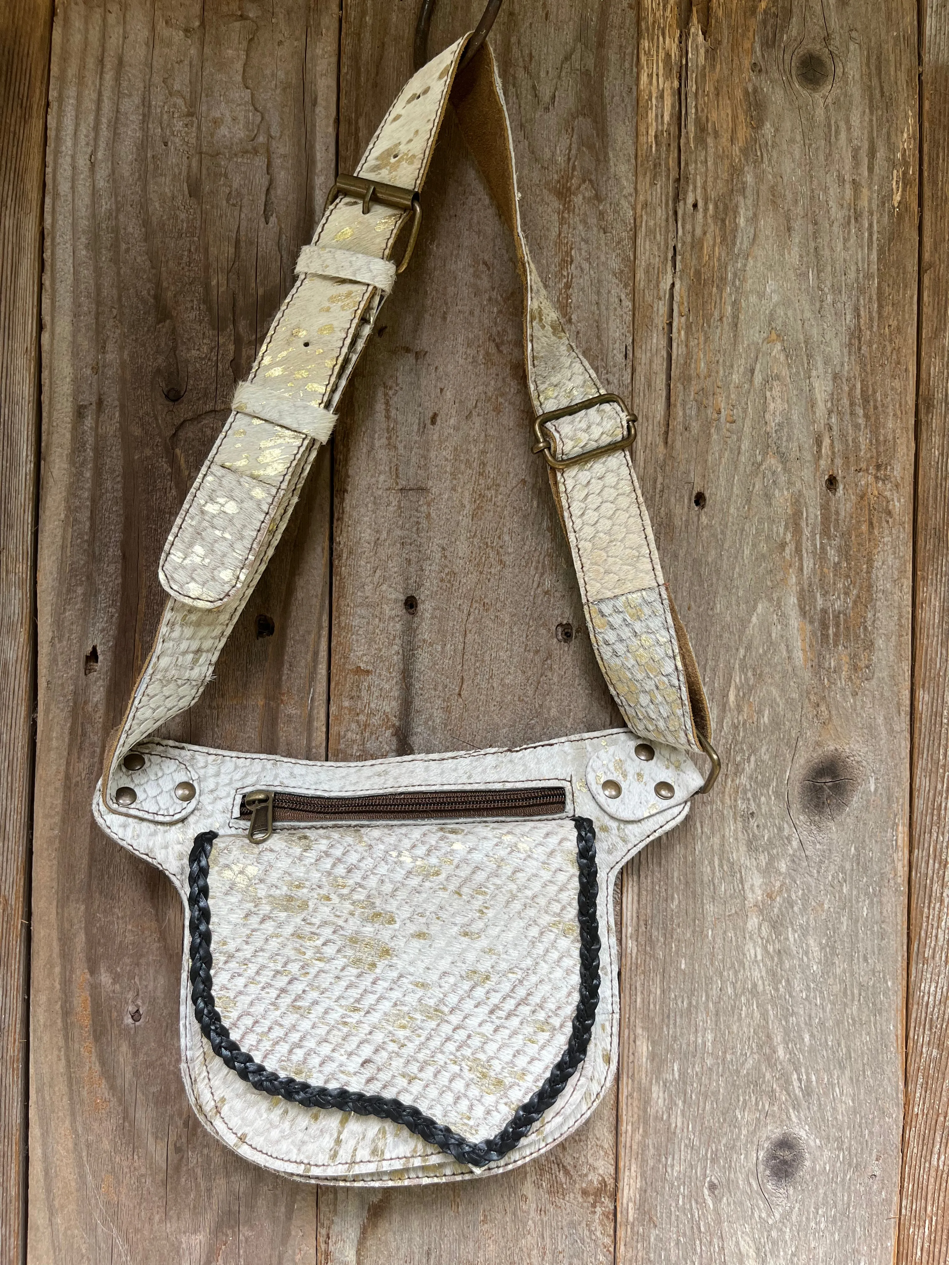 Cowhide belt bag