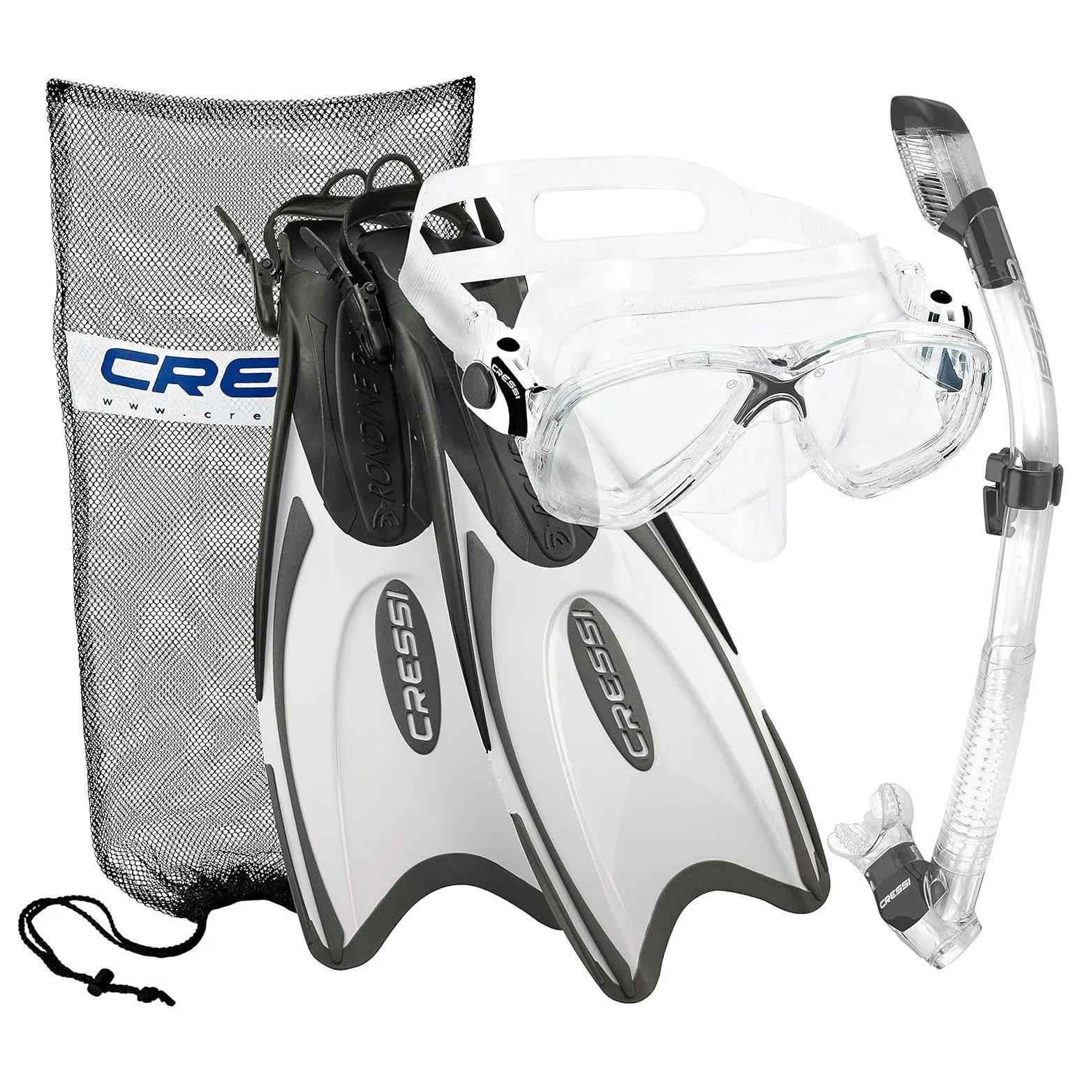 Cressi Marea Mask - Supernova Dry Snorkel - Palau Fins Snorkel Set