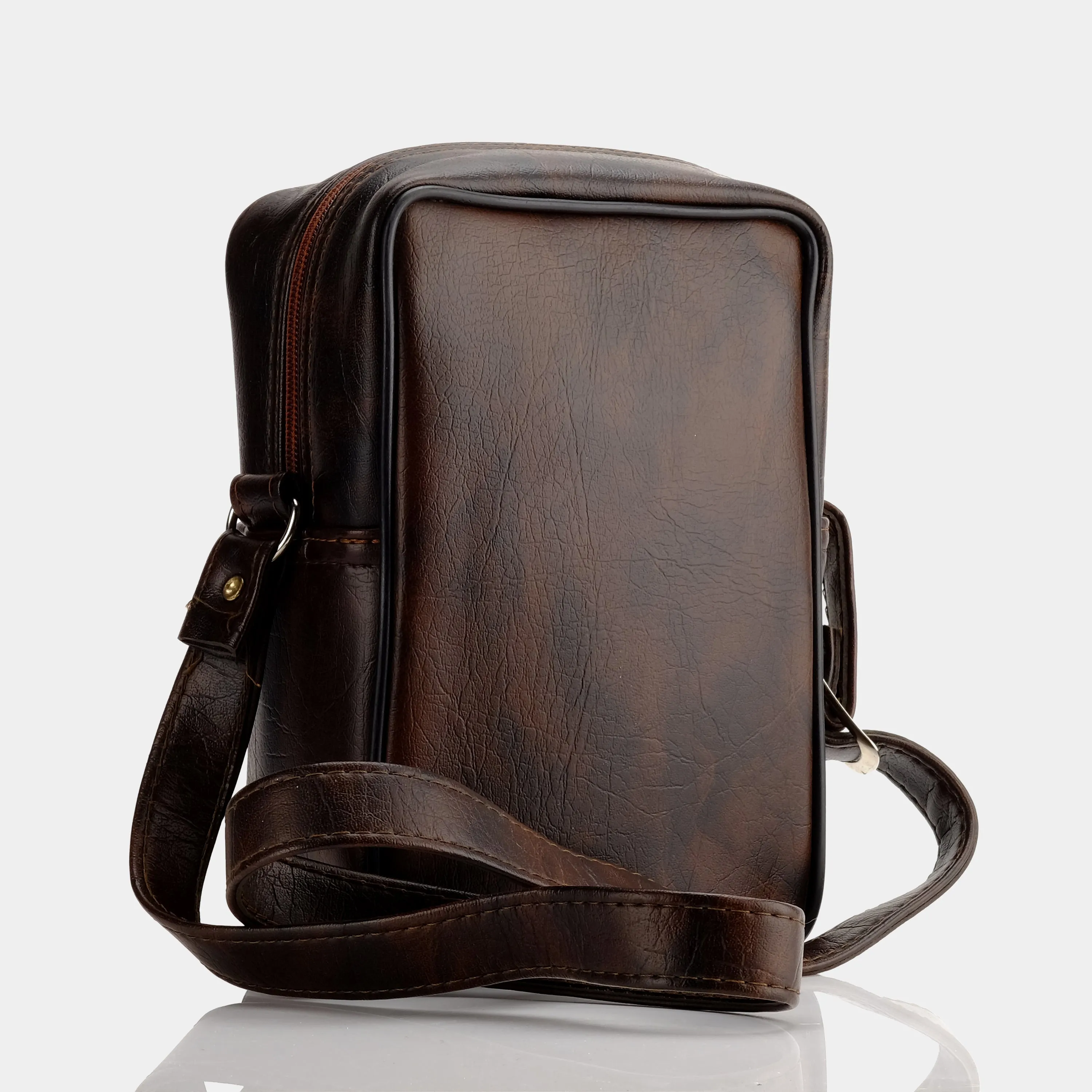 Dark Brown Faux Leather Camera Case