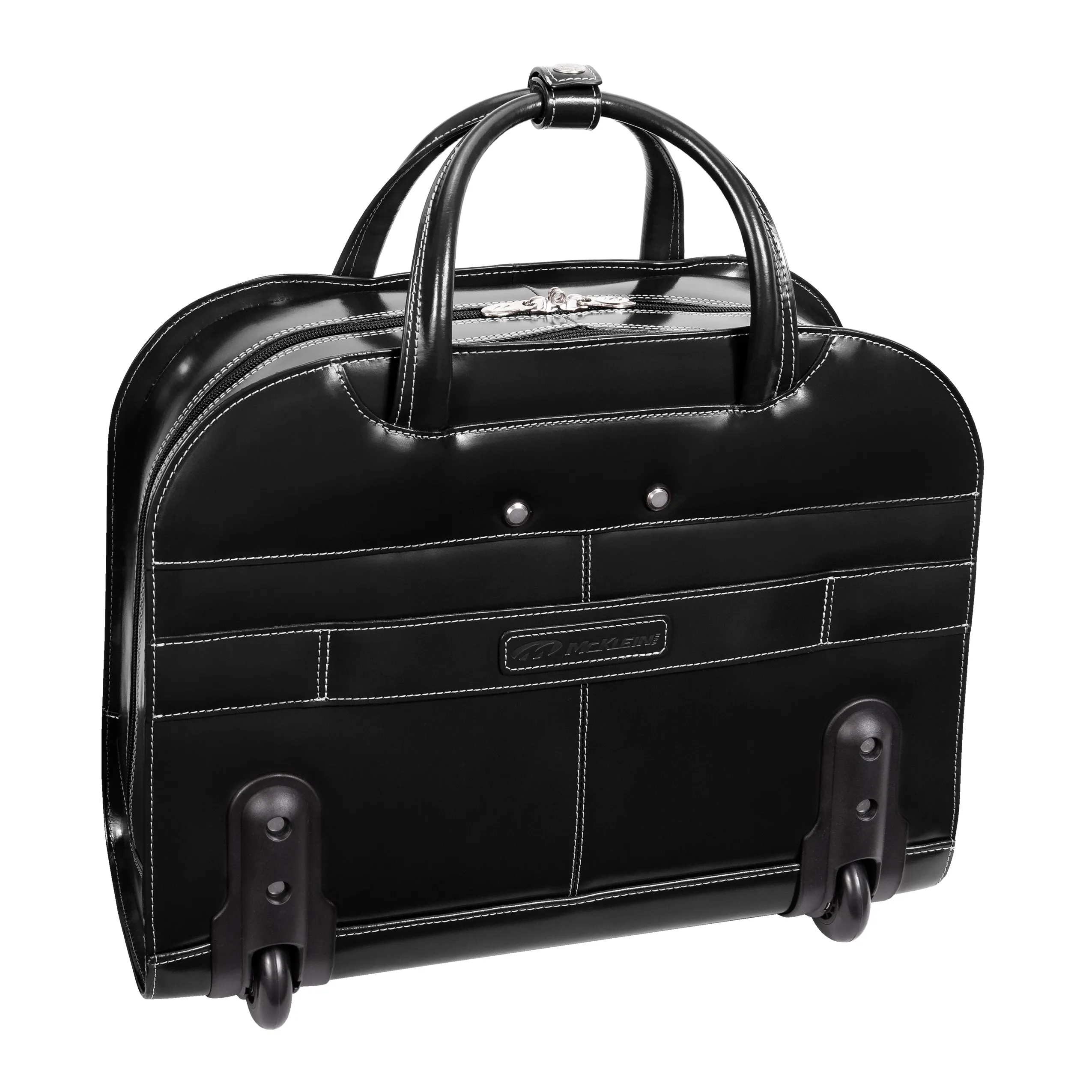 DAVIS | 15” Leather Wheeled Laptop Briefcase