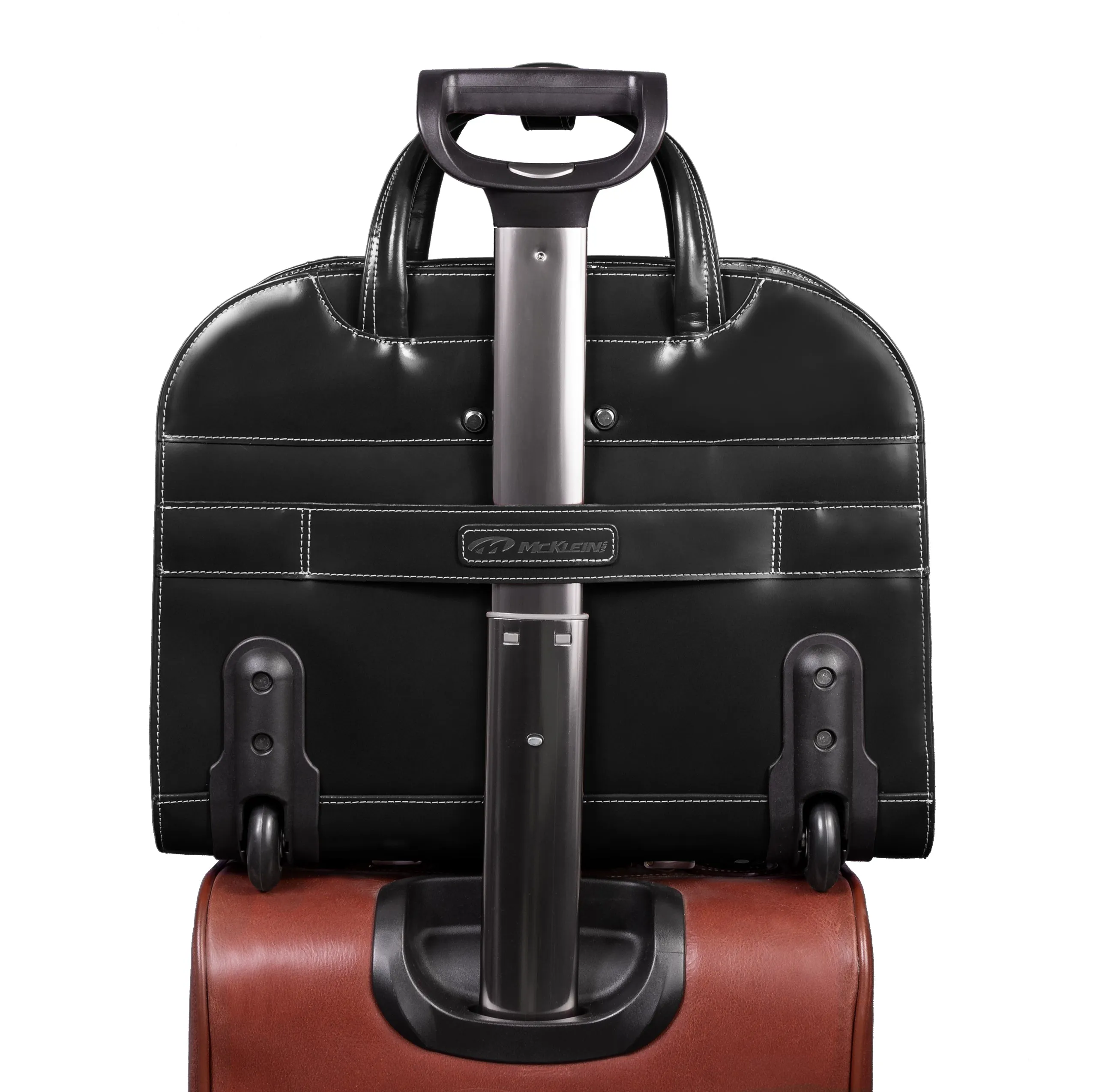 DAVIS | 15” Leather Wheeled Laptop Briefcase