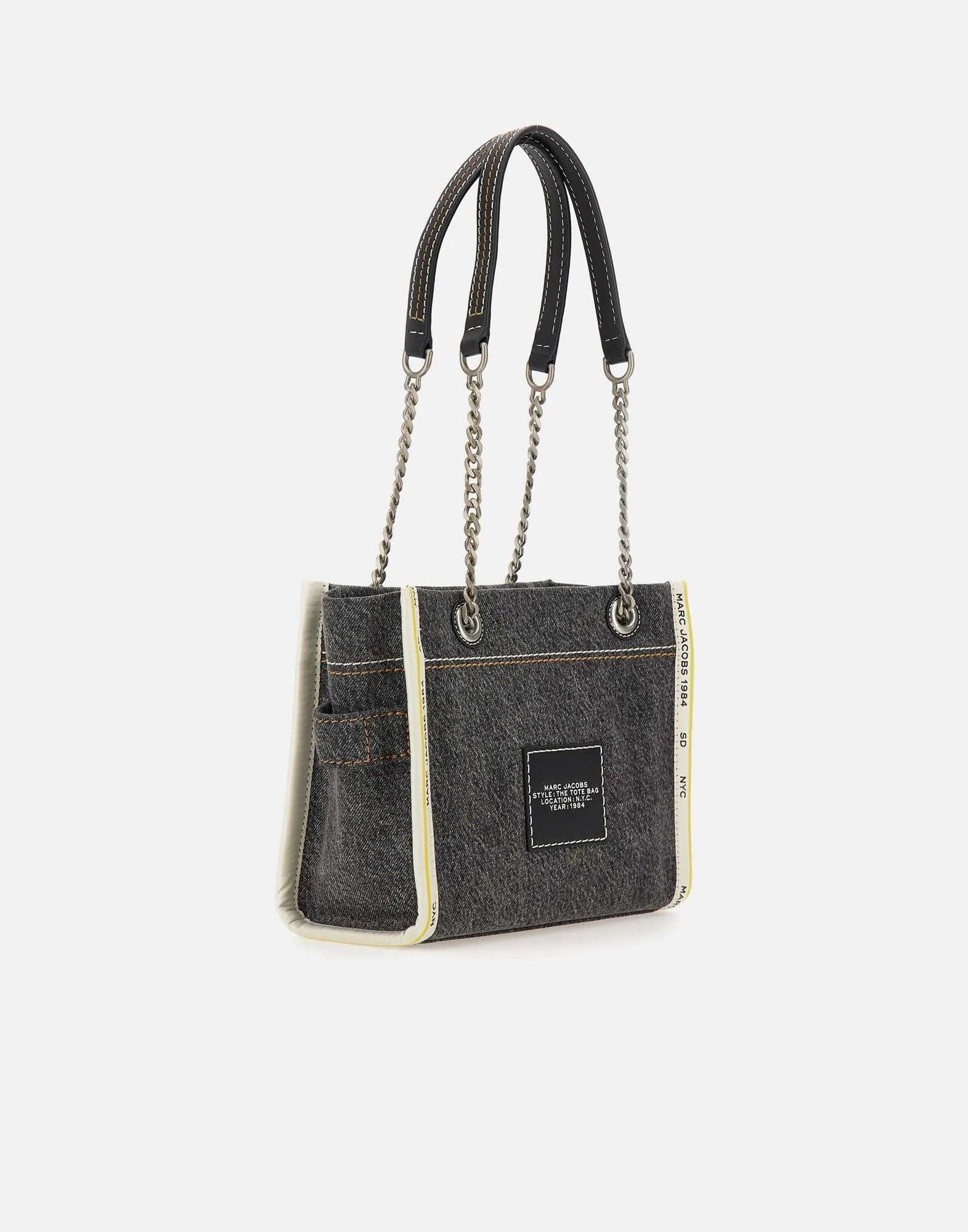 Denim Chain Small Tote Bag