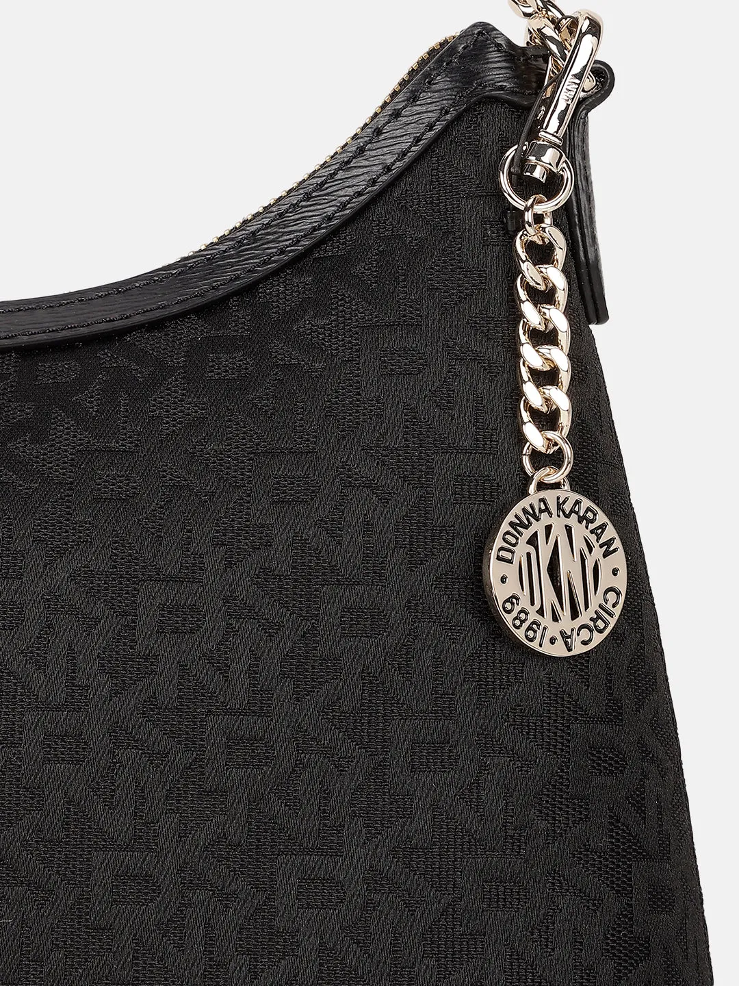 Dkny Women Black Printed Hobo Bag