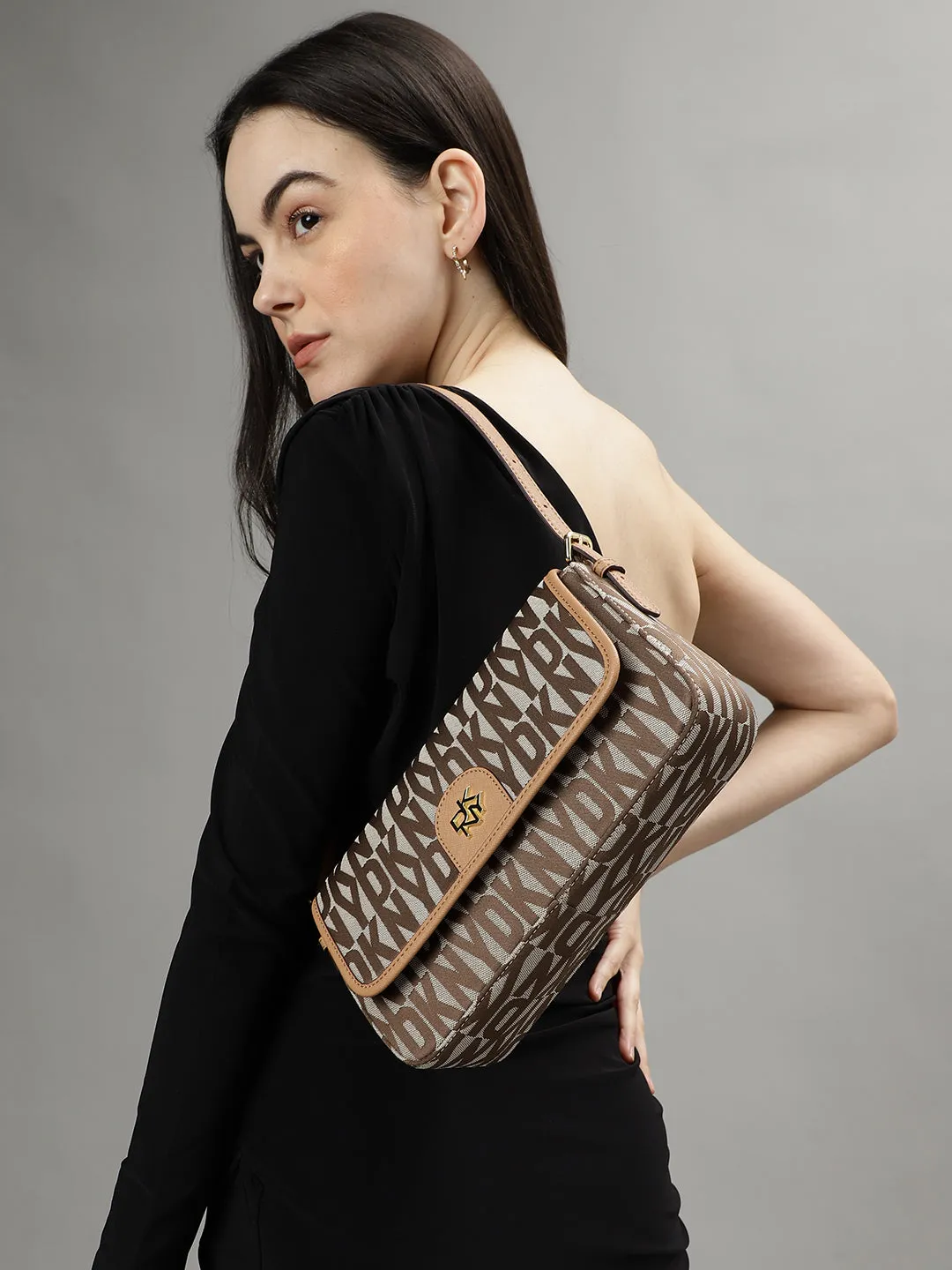 Dkny Women Brown Printed Shoulder Bag