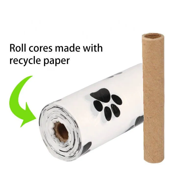 Dog Paw Pattern Eco-Friendly Leak Proof Dog Poop Bags with Dispenser