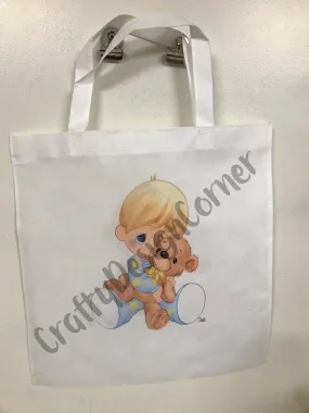 Double sided RTS OOPSIE Bag, Little Boy with bear Designed Tote Bag Eco Friendly