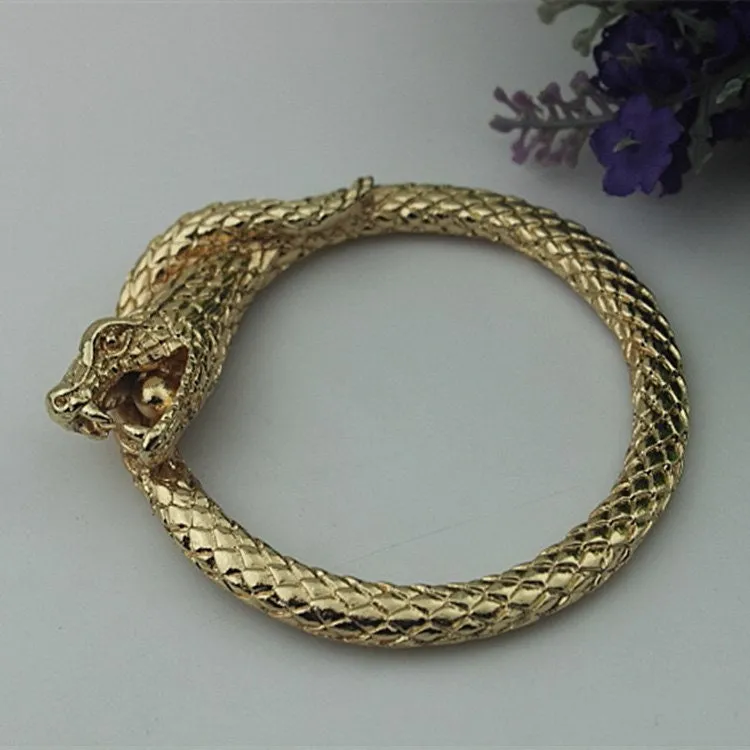 Dragon Snake Purse Label 1/10pcs Bag Hardware Charm Light Gold Handmade Purse Handbag Making Metal Decoration 85mm 3 3/8" Wholesale Supplies