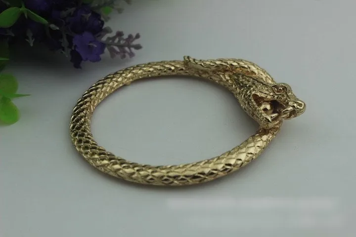 Dragon Snake Purse Label 1/10pcs Bag Hardware Charm Light Gold Handmade Purse Handbag Making Metal Decoration 85mm 3 3/8" Wholesale Supplies