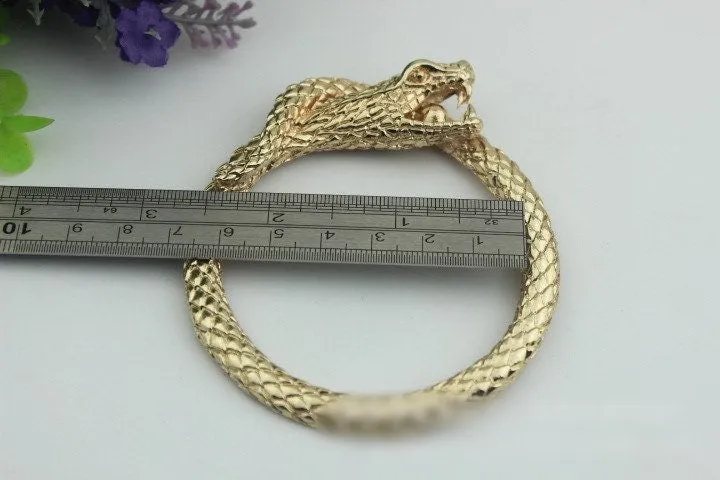 Dragon Snake Purse Label 1/10pcs Bag Hardware Charm Light Gold Handmade Purse Handbag Making Metal Decoration 85mm 3 3/8" Wholesale Supplies