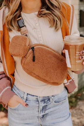 Easy To Style Sherpa Fanny Pack In Brown