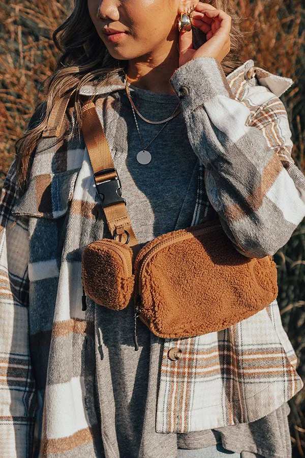 Easy To Style Sherpa Fanny Pack In Brown