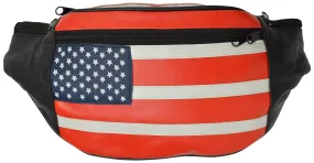 Fanny Pack American Flag Genuine Leather by Marshal