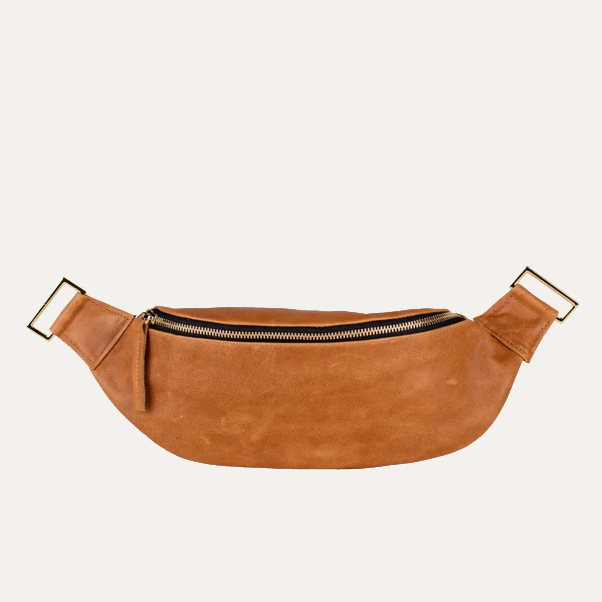 Fanny Pack   Crossbody Bag | Distressed Cognac   Gold Hardware